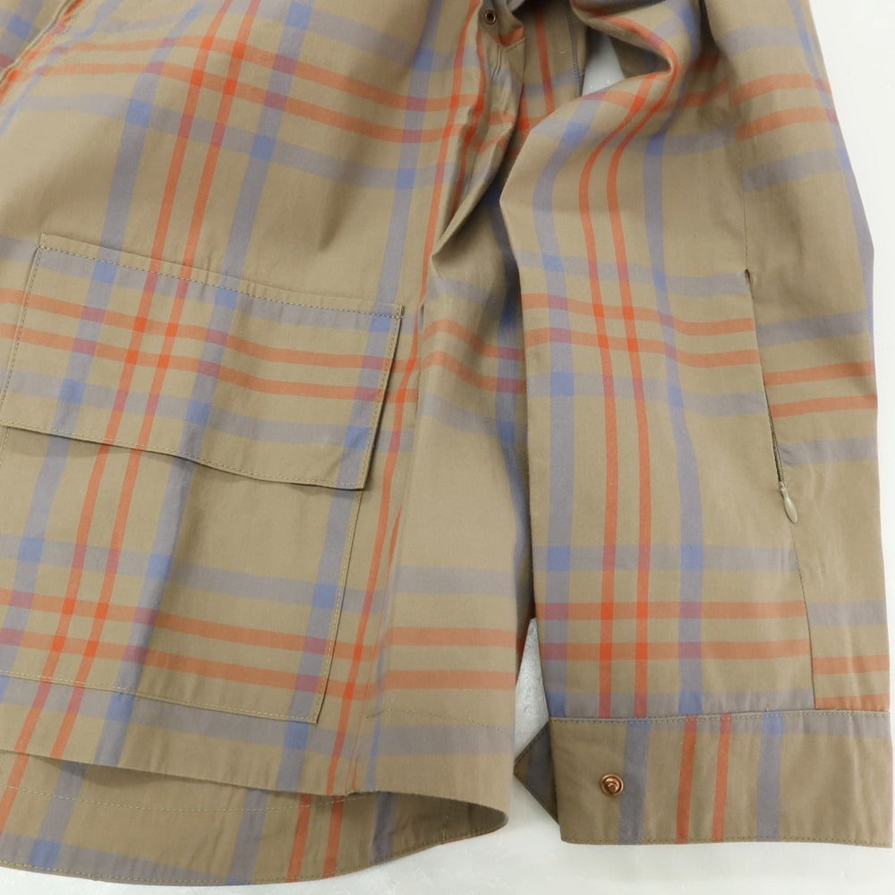 【中古】ジョン ブルトビー JOHN BOULTBEE コットン チェック CYCLING GARMENTS フィールドコート グレージュxオレンジ【サイズL】【 状態ランクB 】【 メンズ 】