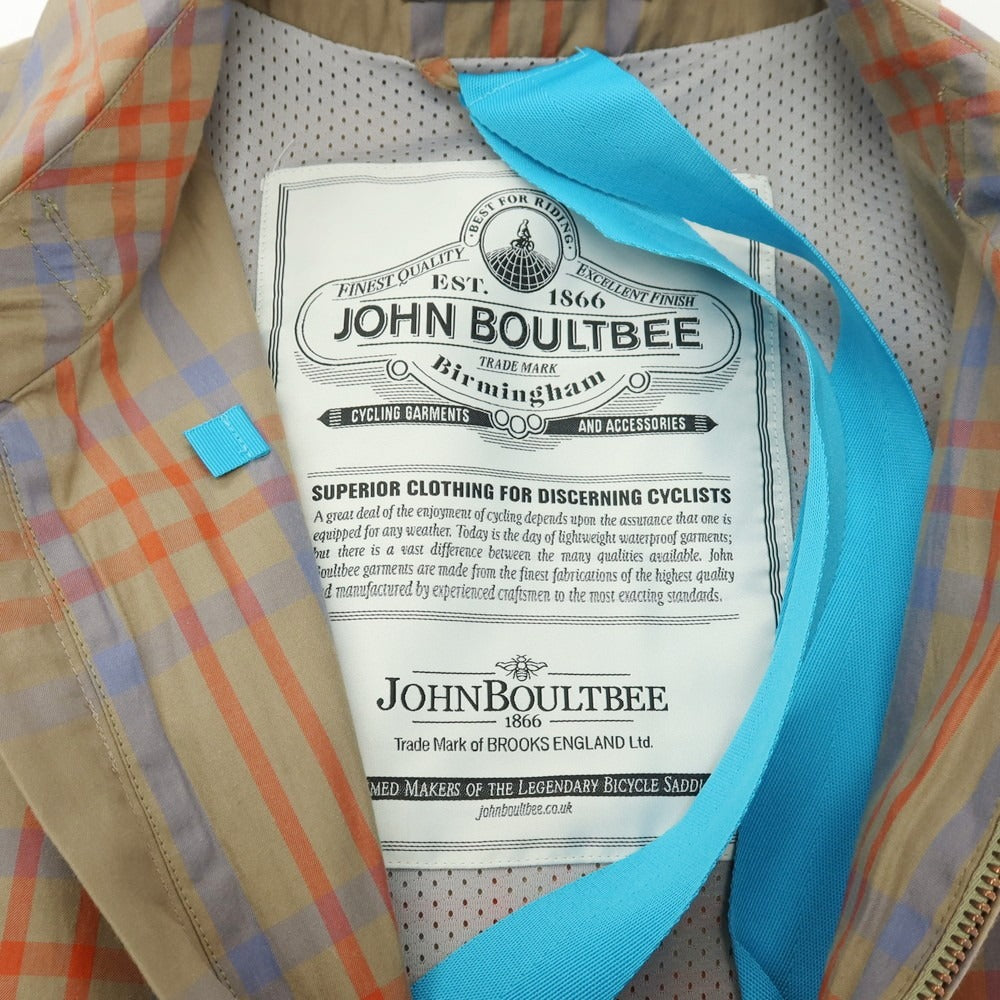 【中古】ジョン ブルトビー JOHN BOULTBEE コットン チェック CYCLING GARMENTS フィールドコート グレージュxオレンジ【サイズL】【 状態ランクB 】【 メンズ 】