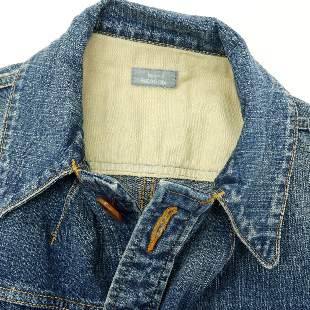 【中古】カラービーコン kolor/BEACON コットンポリウレタン デニムジャケット ブルー【サイズ3】【 状態ランクB 】【 メンズ 】