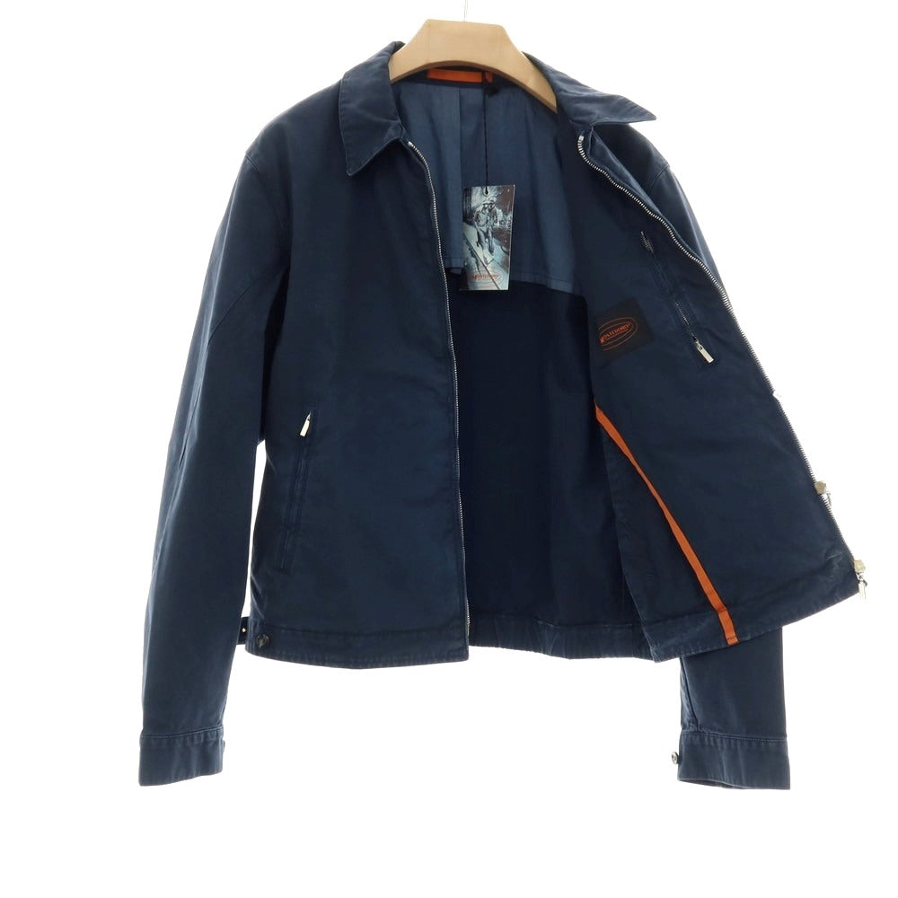 【中古】モンテドーロ Montedoro ツイル コットン ダブルジップ スイングトップ ネイビー【サイズ50】【 状態ランクB 】【 メンズ 】
