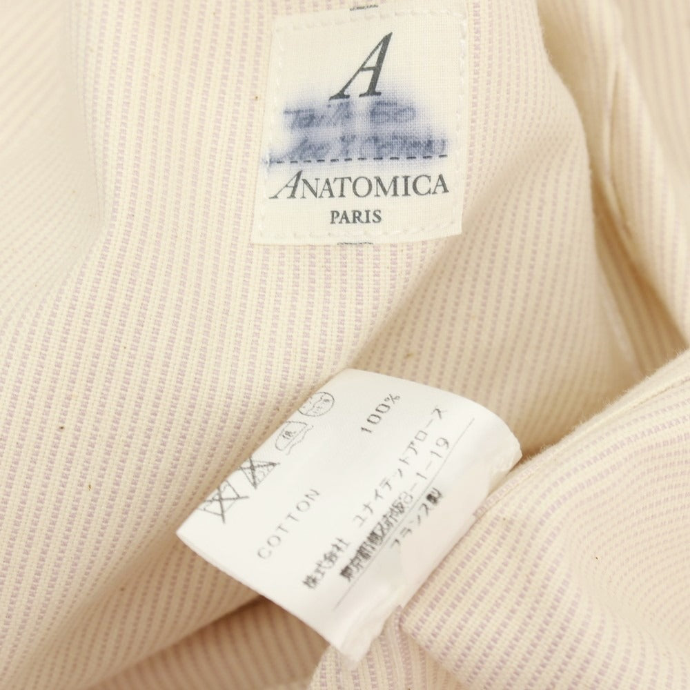 【中古】アナトミカ ANATOMICA コットン ストライプ 3B テーラードジャケット オフホワイト系xラベンダー【サイズ50】【 状態ランクB 】【 メンズ 】