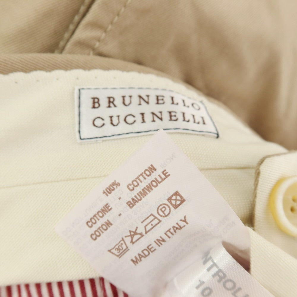 【中古】ブルネロクチネリ Brunello Cucinelli コットン カジュアルスラックスパンツ ベージュ【サイズ50】【 状態ランクB 】【 メンズ 】