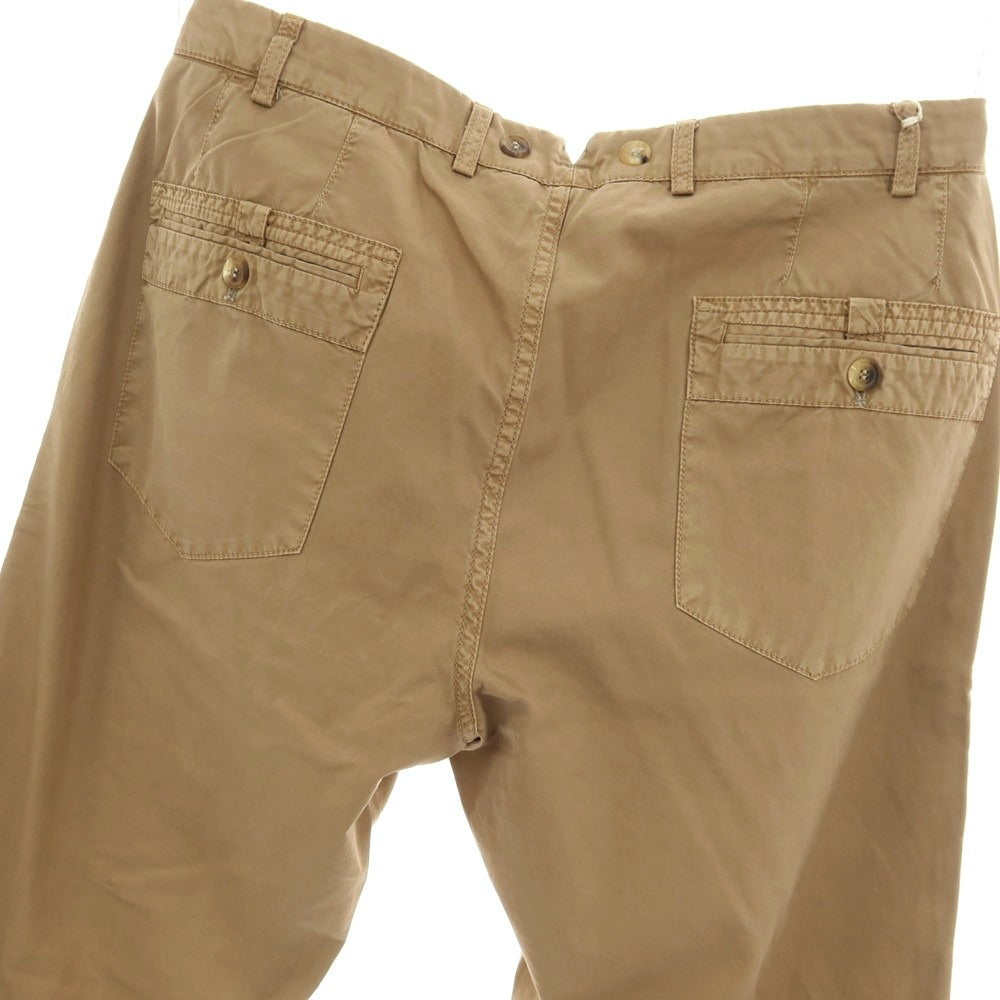 【中古】ブルネロクチネリ Brunello Cucinelli コットン カジュアルスラックスパンツ ブラウンベージュ系【サイズ50】【 状態ランクB 】【 メンズ 】