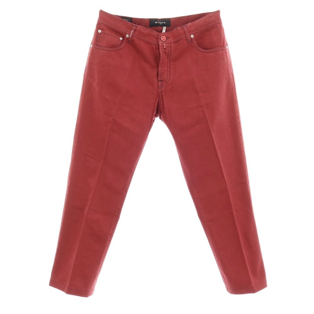 【中古】【未使用】キートン Kiton コットン デニムパンツ マルーン【サイズ36】【 状態ランクS 】【 メンズ 】