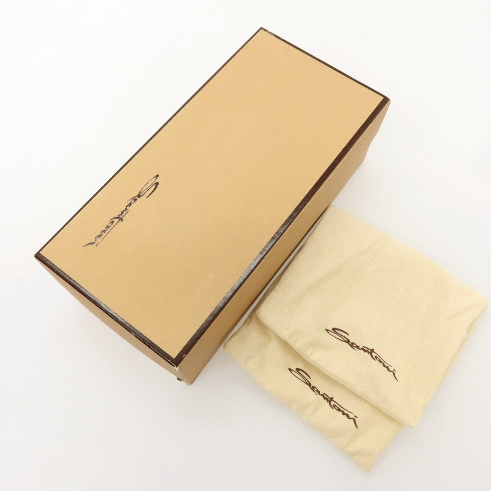【中古】【未使用】サントーニ Santoni デニム系 ローファー ブラック【サイズ7 F】【 状態ランクS 】【 メンズ 】