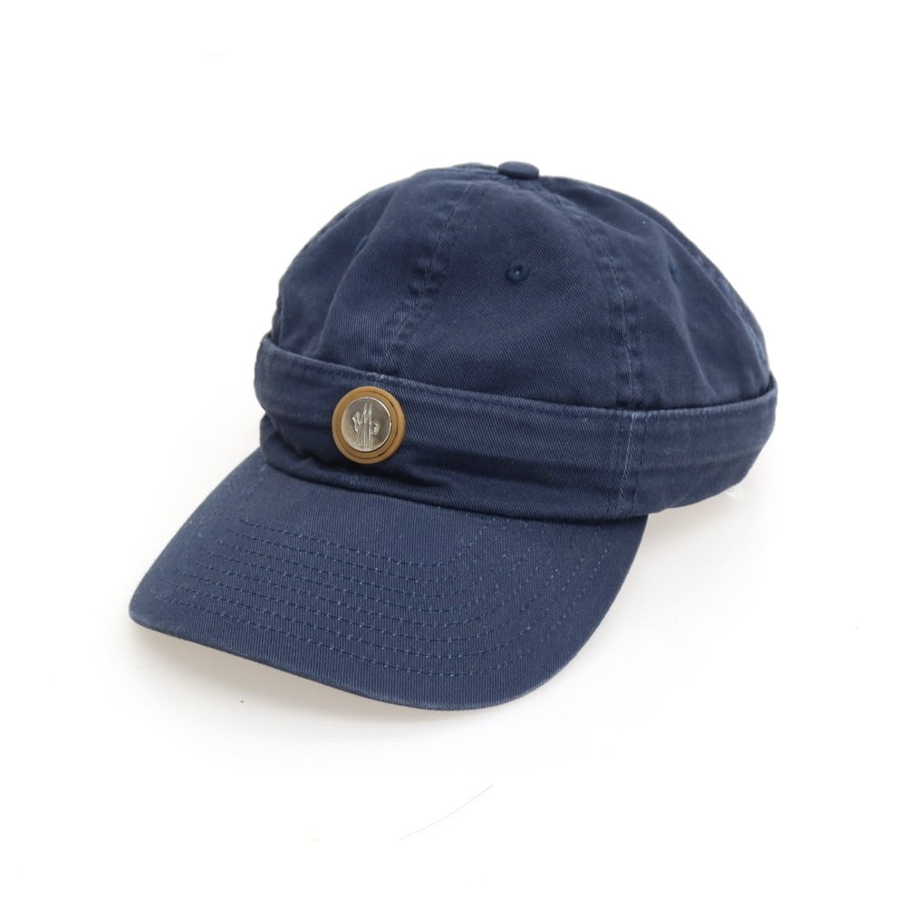 【中古】モンクレール MONCLER 2WAY ツイルコットン キャップ 帽子 ネイビー【サイズONE SIZE】【 状態ランクC 】【 メンズ 】