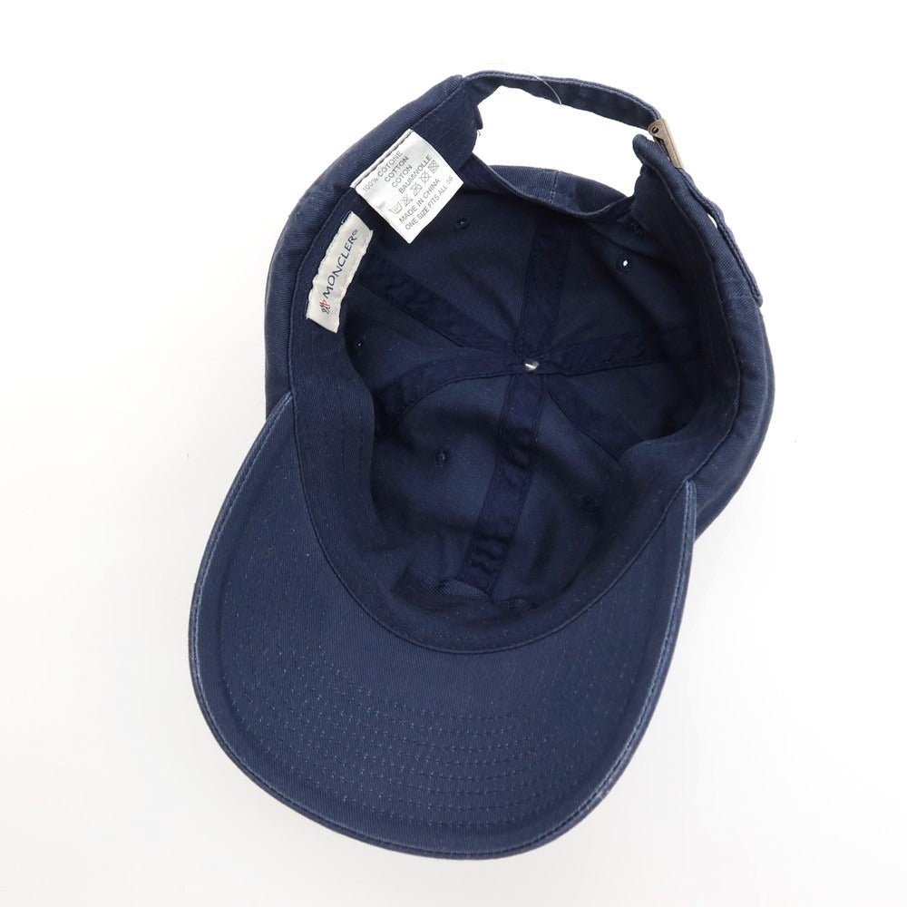 【中古】モンクレール MONCLER 2WAY ツイルコットン キャップ 帽子 ネイビー【サイズONE SIZE】【 状態ランクC 】【 メンズ 】