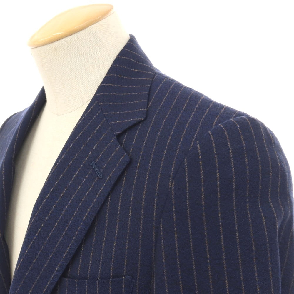 【中古】グリーンレーベルリラクシング green label relaxing ウール ストライプ 2B テーラードジャケット ネイビーxベージュ【サイズ44】【 状態ランクC 】【 メンズ 】