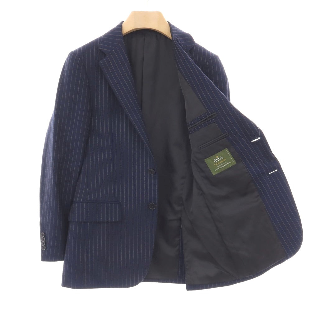 【中古】グリーンレーベルリラクシング green label relaxing ウール ストライプ 2B テーラードジャケット ネイビーxベージュ【サイズ44】【 状態ランクC 】【 メンズ 】