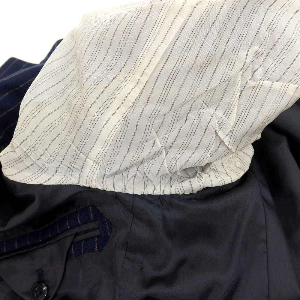 【中古】グリーンレーベルリラクシング green label relaxing ウール ストライプ 2B テーラードジャケット ネイビーxベージュ【サイズ44】【 状態ランクC 】【 メンズ 】