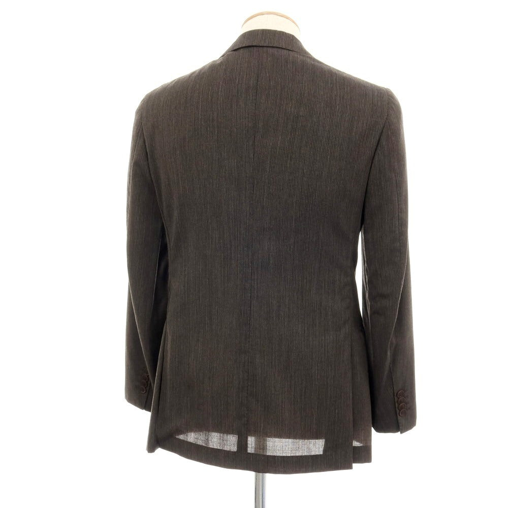 【中古】グリーンレーベルリラクシング green label relaxing Roger La Viale ウール ストライプ 3B テーラードジャケット ブラウン【サイズ44】【 状態ランクC 】【 メンズ 】