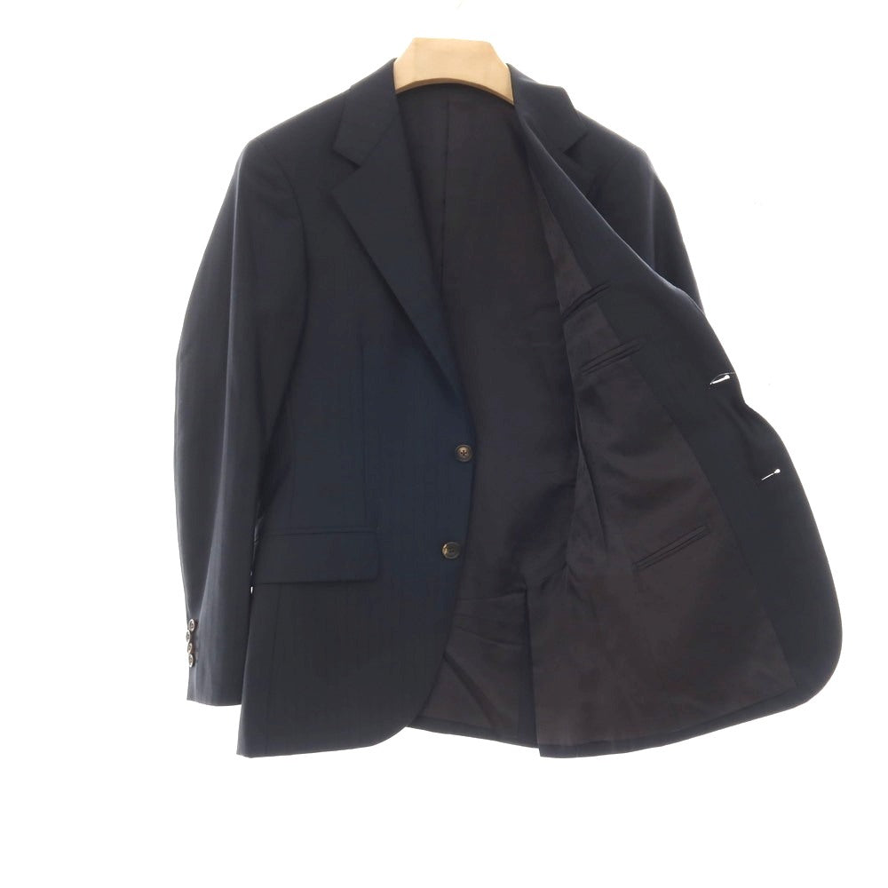 【SALE30%OFF/返品不可】【中古】ゼルビーノ ZERBINO ウール ストライプ 2つボタンスーツ ネイビー【 サイズ表記なし(S位) 】【 状態ランクB 】【 メンズ 】