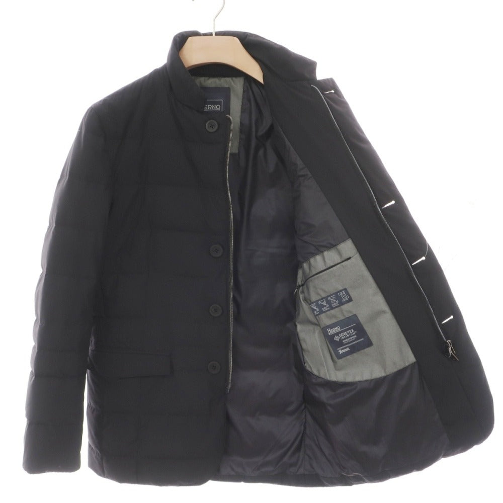 【中古】ヘルノ Herno Laminar GORE-TEX INFINIUM WINDSTOPPER テーラード ダウンジャケット ブラック【サイズ46】【 状態ランクB 】【 メンズ 】