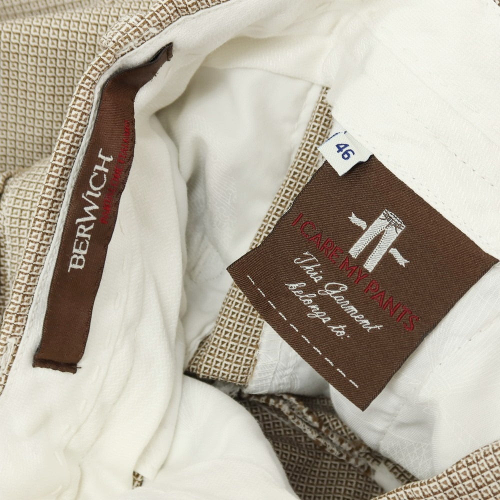 【中古】ベルウィッチ BERWICH clochard ストレッチ コットン カジュアルスラックスパンツ ベージュ【サイズ46】【 状態ランクB 】【 メンズ 】