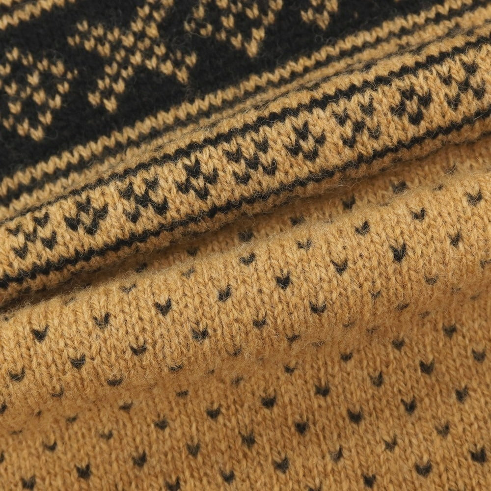 【中古】インバーアラン INVERALLAN ウール クルーネック プルオーバーニット ベージュxブラック【サイズ40】【 状態ランクB 】【 メンズ 】