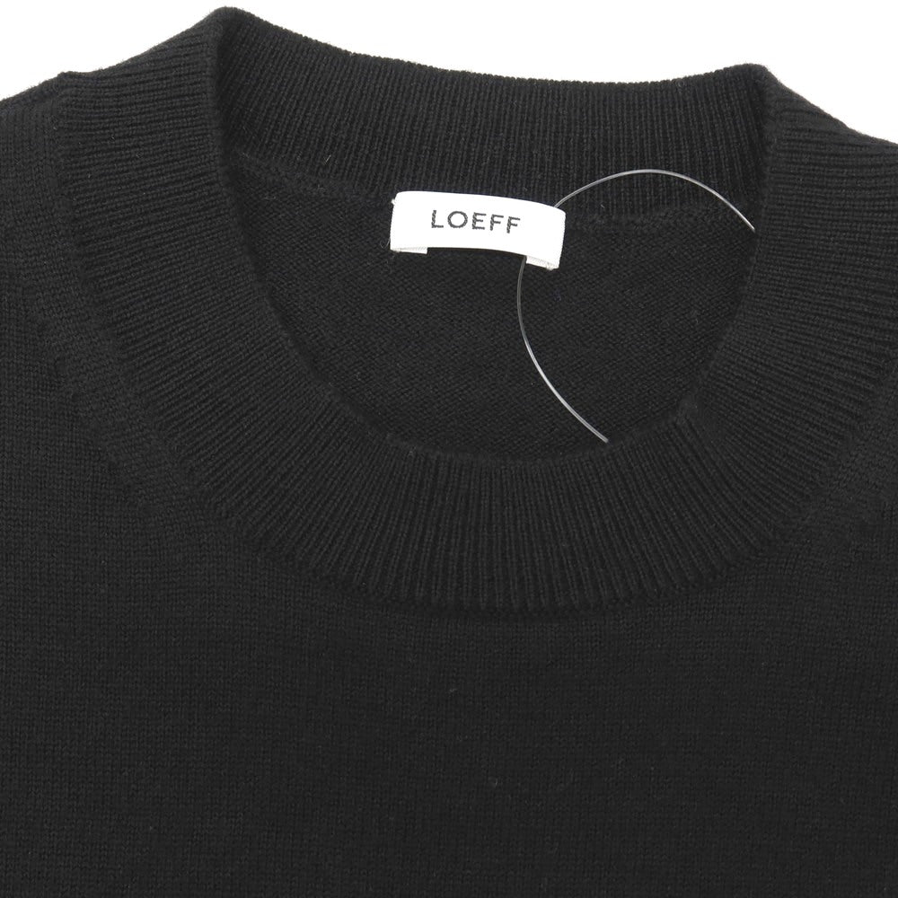 【中古】ロエフ LOEFF ダメージ加工 ウール クルーネック プルオーバーニット ブラック【サイズ1】【 状態ランクB 】【 ユニセックス 】