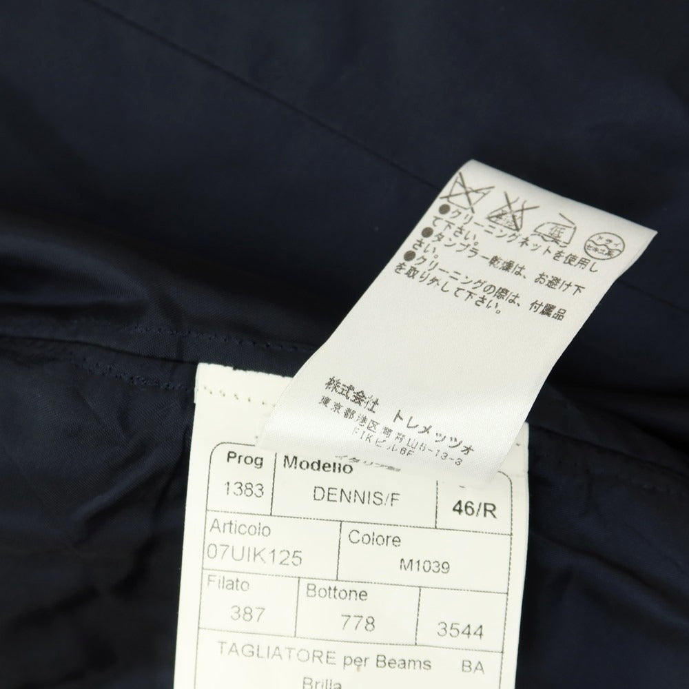 【中古】タリアトーレ TAGLIATORE Brilla per il gusto別注 ウールナイロンシルクリネン ドレス系ジレ ベスト ネイビーxブラウン【サイズ46/R】【 状態ランクB 】【 メンズ 】