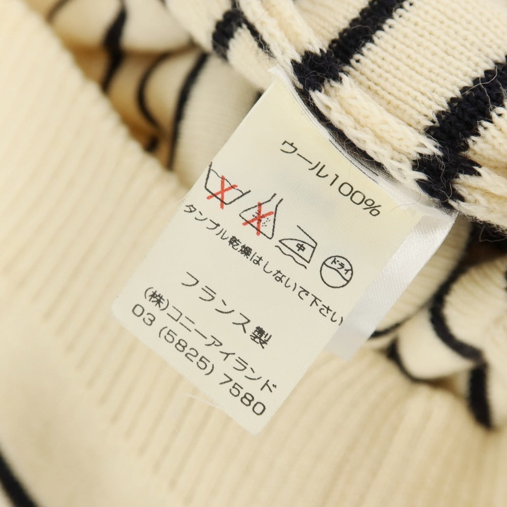 【中古】セントジェームス SAINT JAMES ウール ボーダー ビニック クルーネック プルオーバーニット アイボリーxブラック【サイズXS】【 状態ランクB 】【 メンズ 】