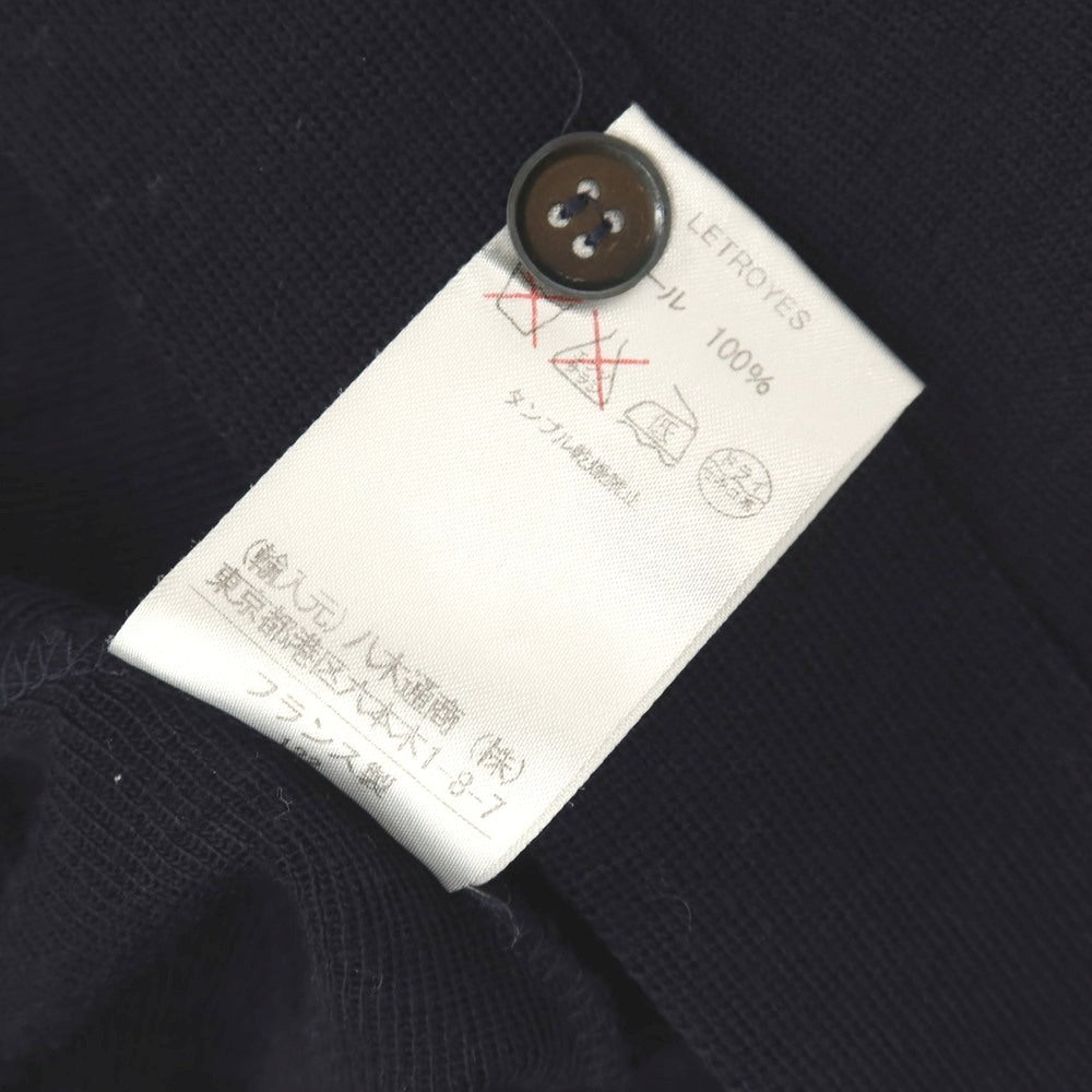 【中古】ルトロワ Letroyes ハイゲージ ウール ニット カーディガン ネイビー【サイズS】【 状態ランクC 】【 メンズ 】