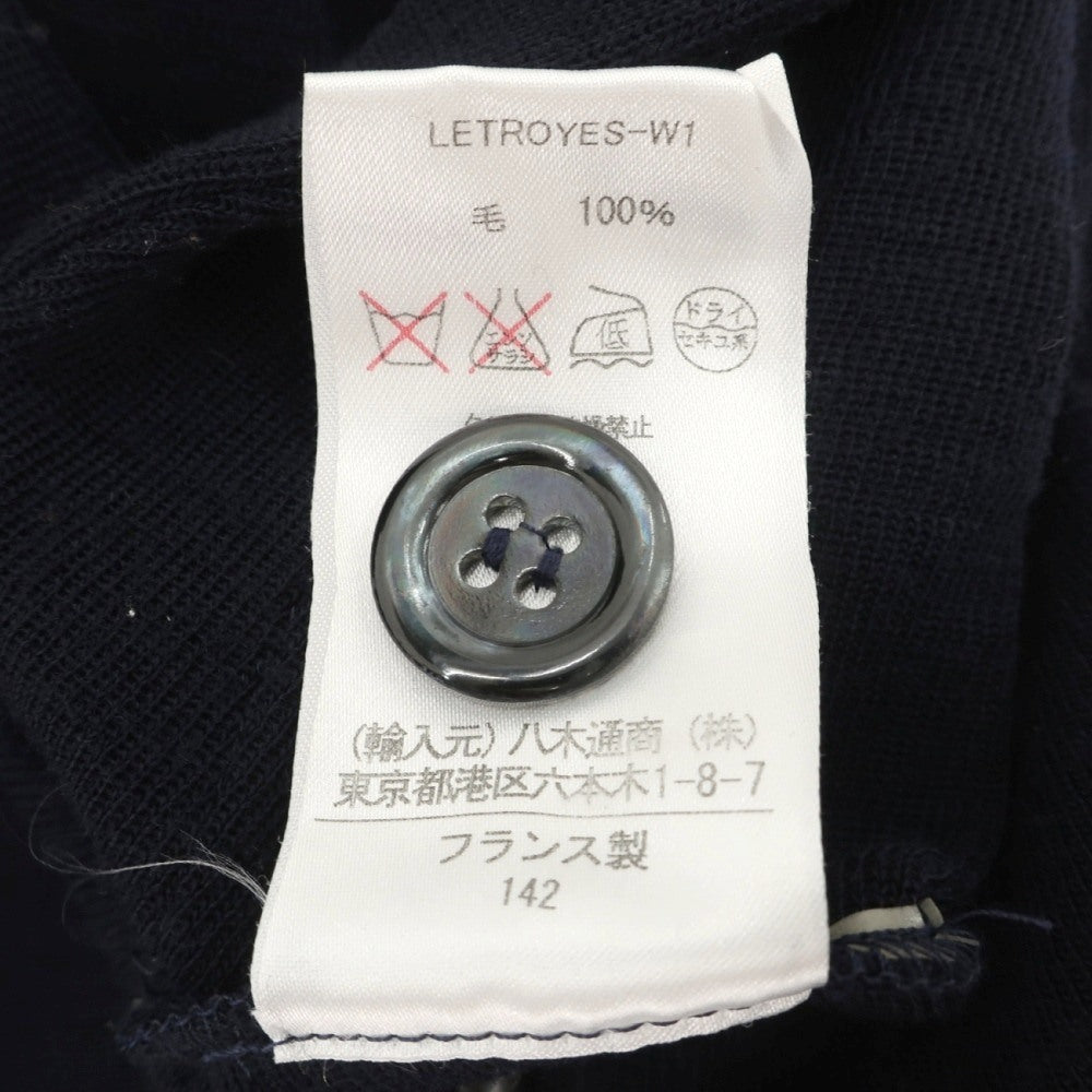 【中古】ルトロワ Letroyes ハイゲージ ウール ジレ型 ニットベスト ネイビー【サイズM】【 状態ランクC 】【 メンズ 】