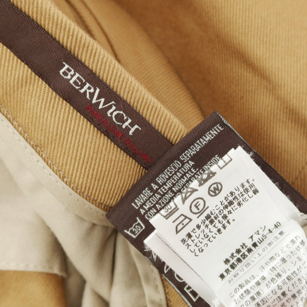 【SALE30%OFF/返品不可】【中古】ベルウィッチ BERWICH pascal ストレッチ コットン カジュアルスラックスパンツ キャメル【 サイズ48 】【 状態ランクC 】【 メンズ 】