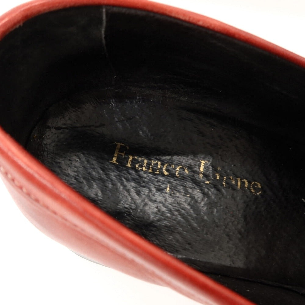 【中古】フランコリオーネ FRANCO LIONE レザー ローファー レッド【サイズ43】【 状態ランクB 】【 メンズ 】