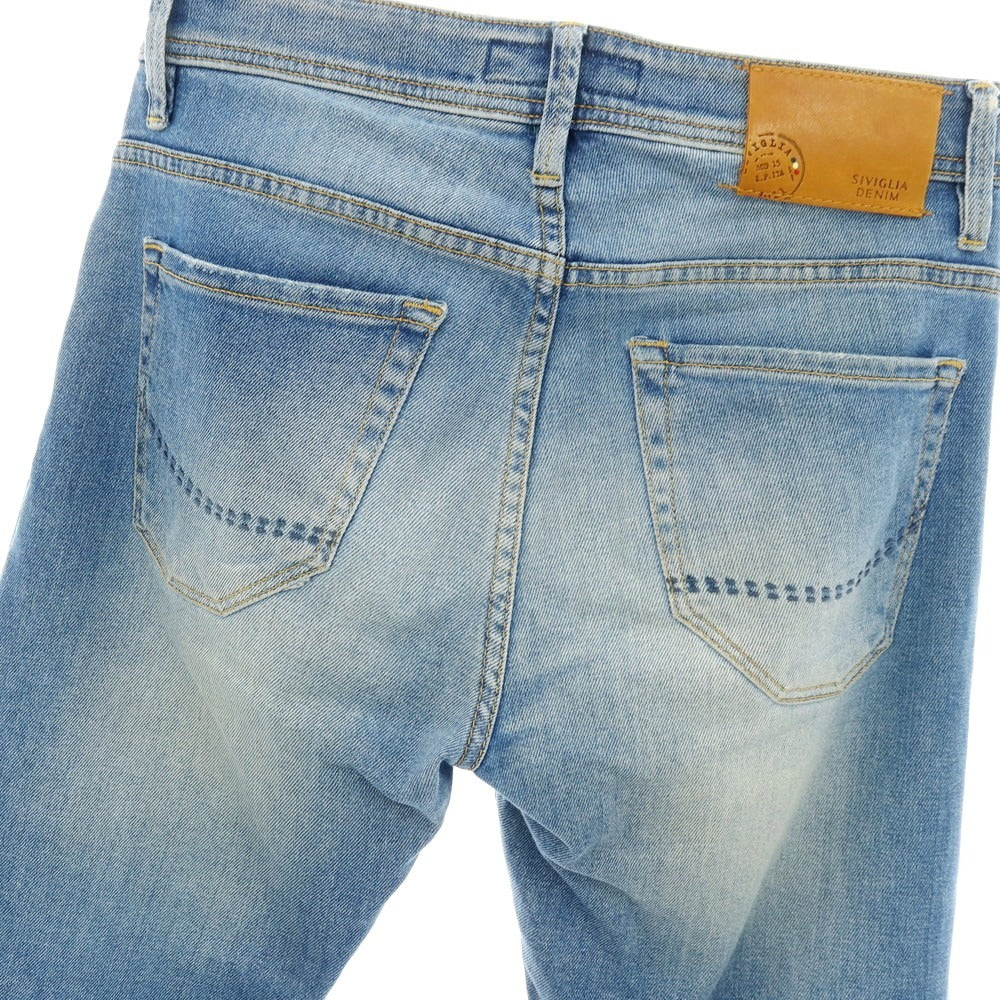 【SALE30%OFF/返品不可】【中古】シビリア SIVIGLIA ストレッチ コットン デニムパンツ ジーンズ ライトブルー【 サイズ29 】【 状態ランクC 】【 メンズ 】
