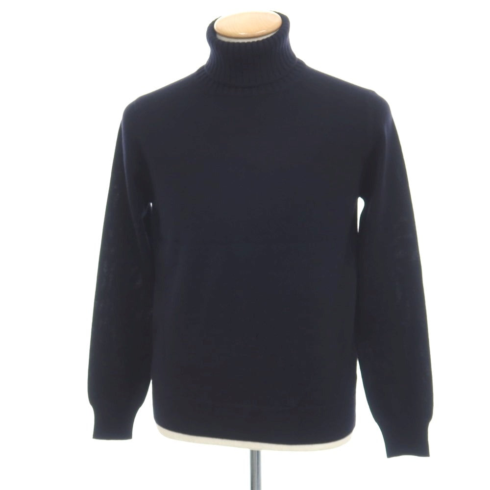 【新品】クルチアーニ CRUCIANI ウール タートルネック プルオーバーニット ダークネイビー【サイズ44】【 状態ランクN 】【 メンズ 】