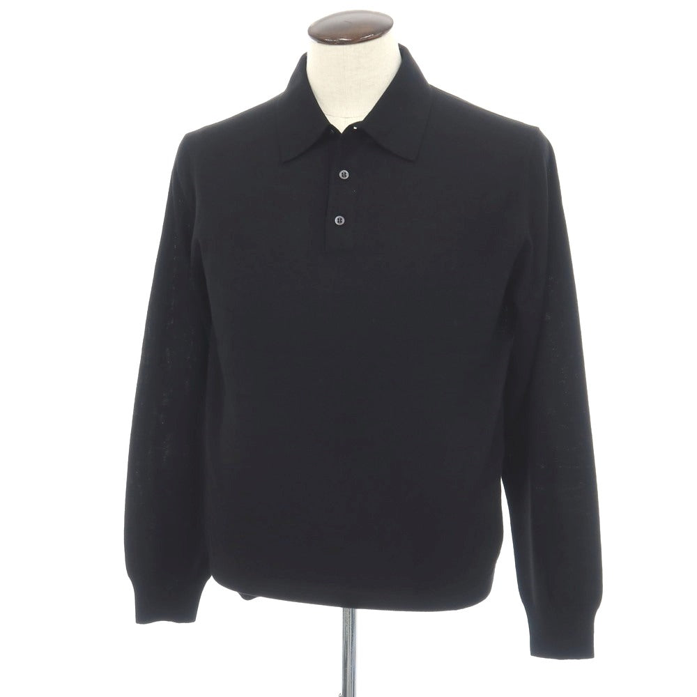 【新品】クルチアーニ CRUCIANI ウール 長袖 ポロニット ブラック【サイズ50】【 状態ランクN 】【 メンズ 】