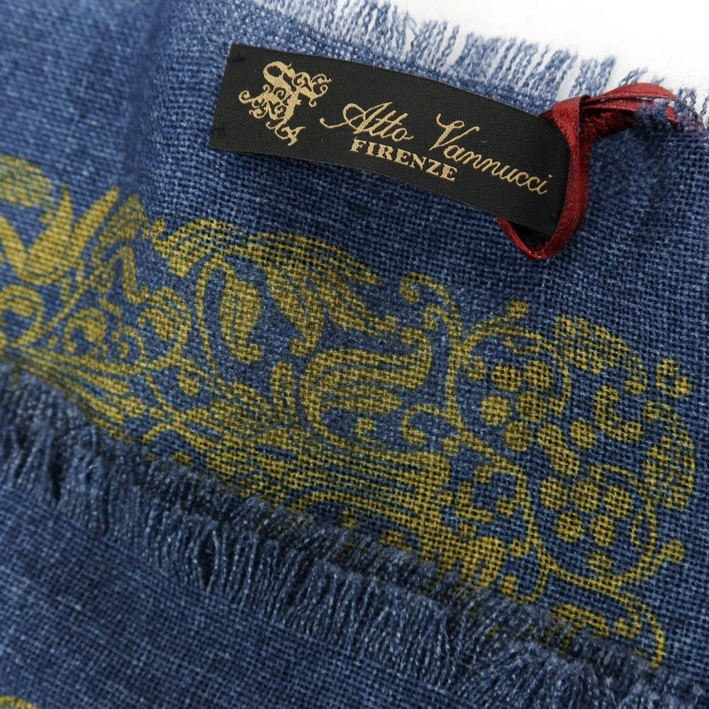 【新品】アットヴァンヌッチ Atto Vannucci ウール ストール ブルーxイエローグリーン【 状態ランクN 】【 メンズ 】