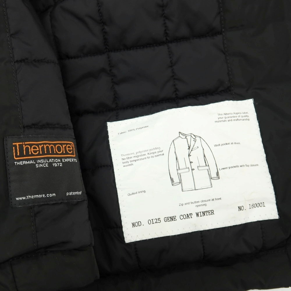 【中古】アスペジ ASPESI Thermore ポリエステル GENE COAT 中綿入りコート ブラック【サイズXS】【 状態ランクB 】【 メンズ 】