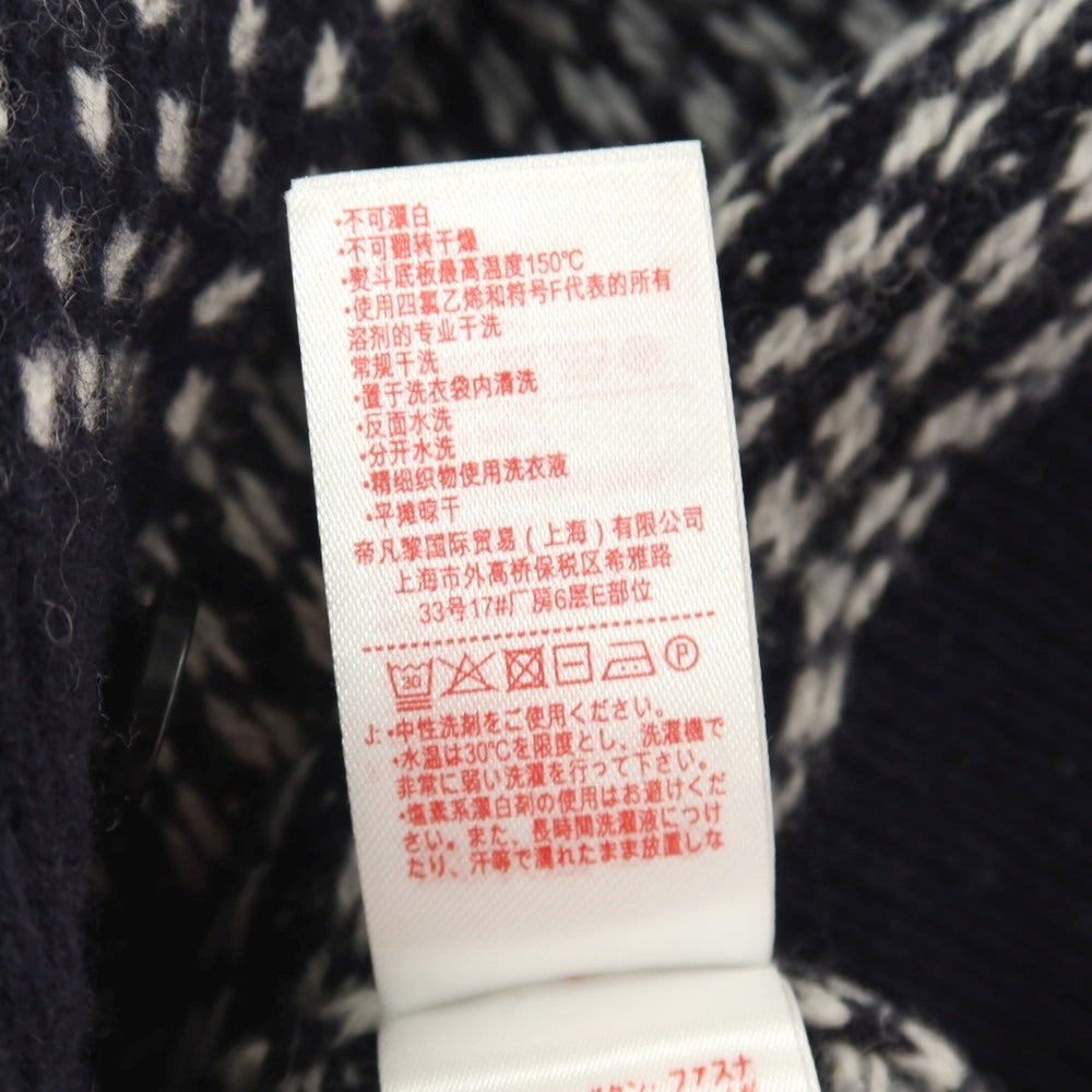 【中古】ラコステ LACOSTE L!VE ウールナイロン カーディガン ネイビーxホワイト【サイズXS】【 状態ランクC 】【 メンズ 】