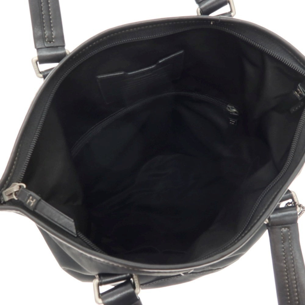 【中古】コーチ COACH ナイロン系 レザー トートバッグ ネイビー【 状態ランクB 】【 メンズ 】