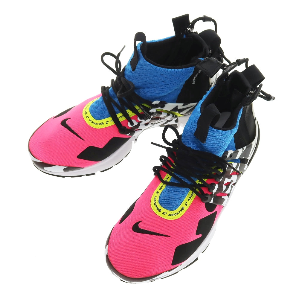【中古】アクロニウム ACRONYM × NIKE AIR PRESTO MID AH7832-600 スニーカー ピンクxブルー【サイズ27cm】【 状態ランクA 】【 メンズ 】