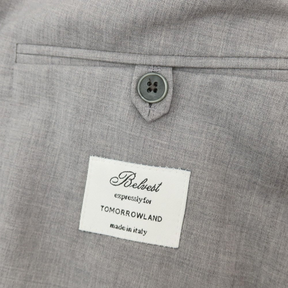 【中古】ベルベスト Belvest TOMORROWLAND別注 ストレッチ ウール 2つボタンスーツ ライトグレー【サイズ48】【 状態ランクC 】【 メンズ 】