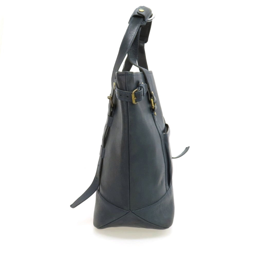 【中古】アクリュ Acru レザー カメラバッグ トートバッグ ネイビー【 状態ランクC 】【 メンズ 】