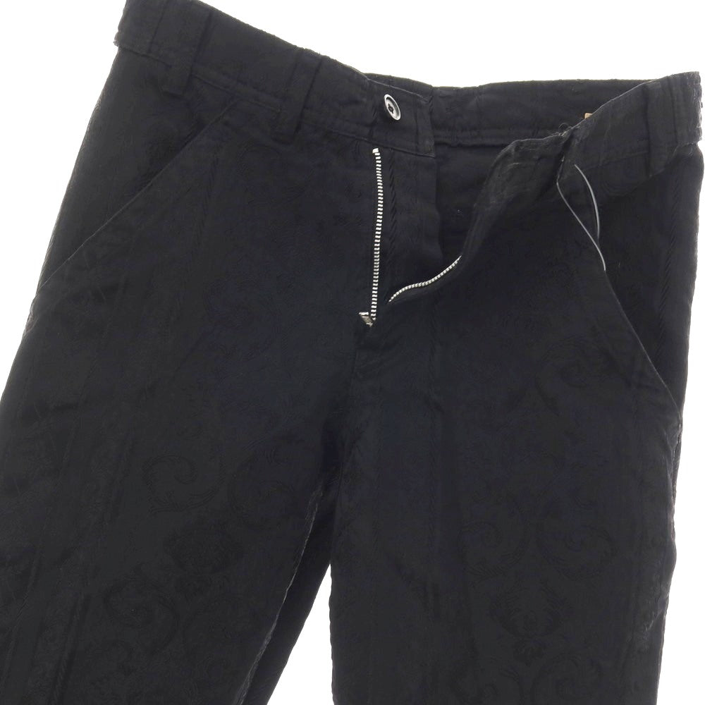【中古】ブラックコムデギャルソン BLACK COMME des GARCONS ポリエステル 更紗 ジャカード カジュアルスラックスパンツ ブラック【サイズXXS】【 状態ランクB 】【 ユニセックス 】
