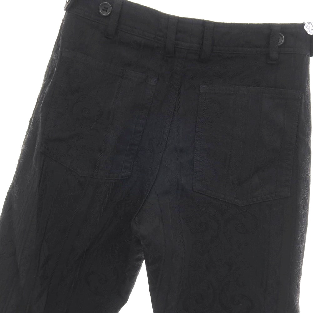 【中古】ブラックコムデギャルソン BLACK COMME des GARCONS ポリエステル 更紗 ジャカード カジュアルスラックスパンツ ブラック【サイズXXS】【 状態ランクB 】【 ユニセックス 】