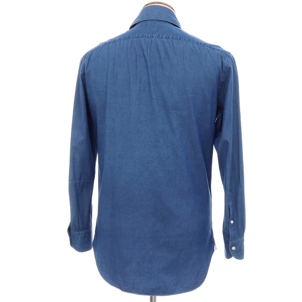 【中古】エレント リングヂャケット elento RING JACKET コットン ダンガリー カッタウェイ カジュアルシャツ ブルー【サイズM】【 状態ランクC 】【 メンズ 】