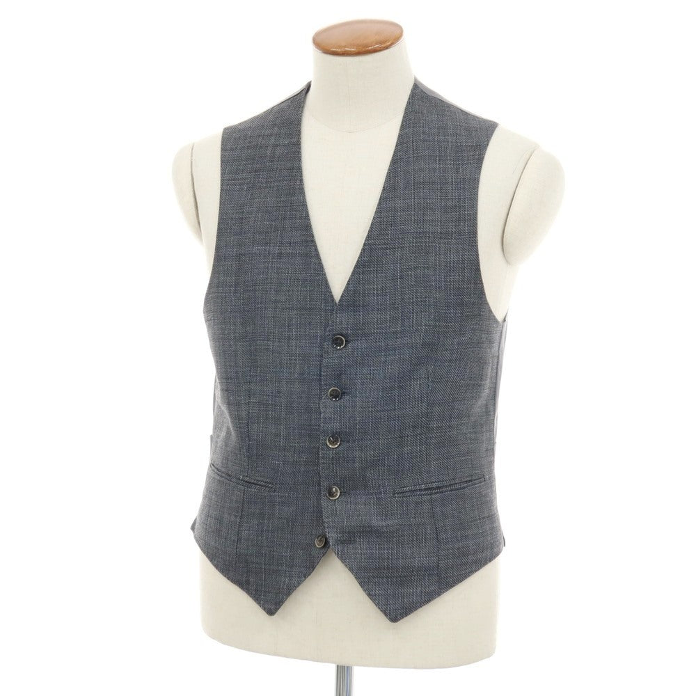 【中古】リングヂャケット RING JACKET ウールリネンシルク ドレス系ジレ ベスト グレー系【サイズ46】【 状態ランクB 】【 メンズ 】