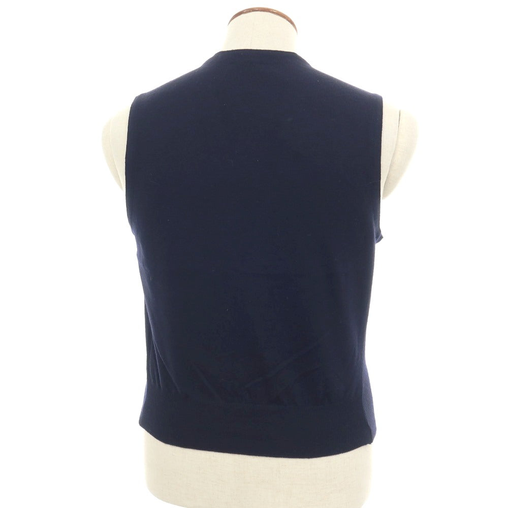 【中古】グランサッソ GRAN SASSO ウール ジレ型 ニットベスト ネイビー【サイズ48】【 状態ランクB 】【 メンズ 】