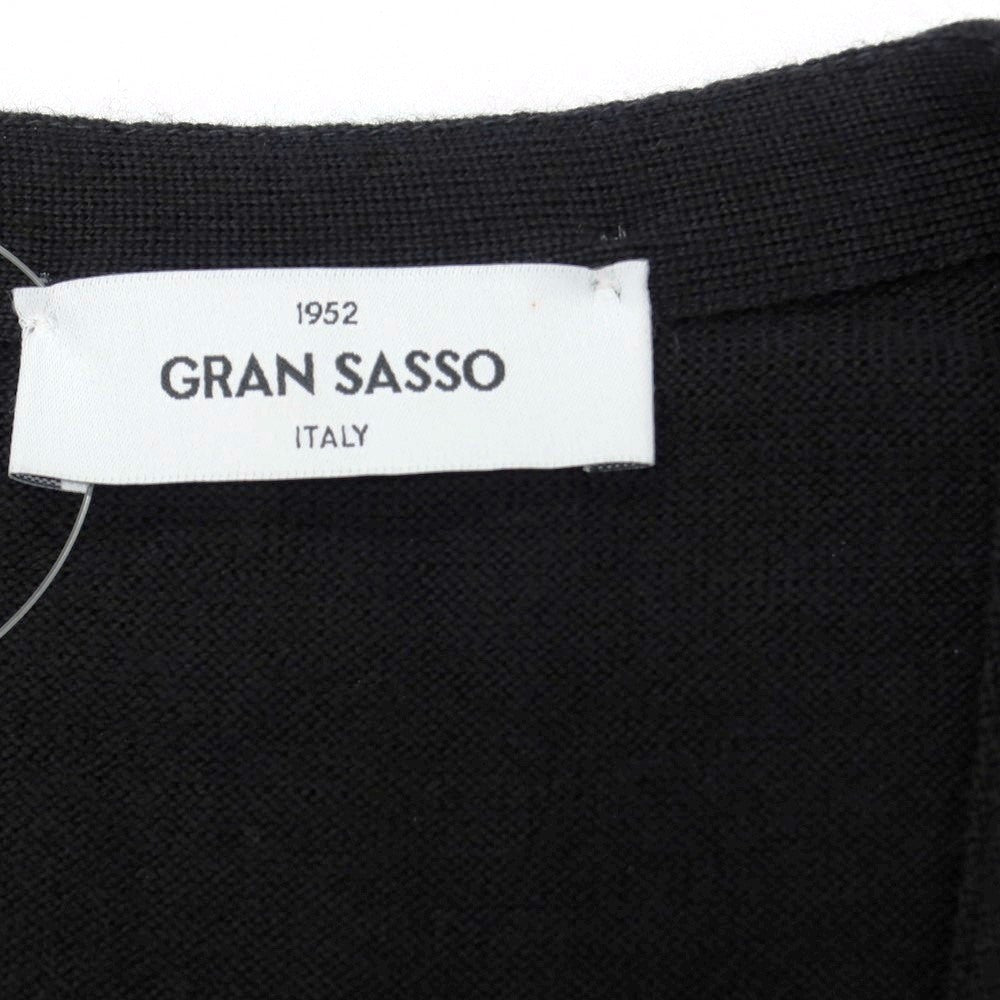【中古】グランサッソ GRAN SASSO ウール ジレ型 ニットベスト ブラック【サイズ48】【 状態ランクB 】【 メンズ 】