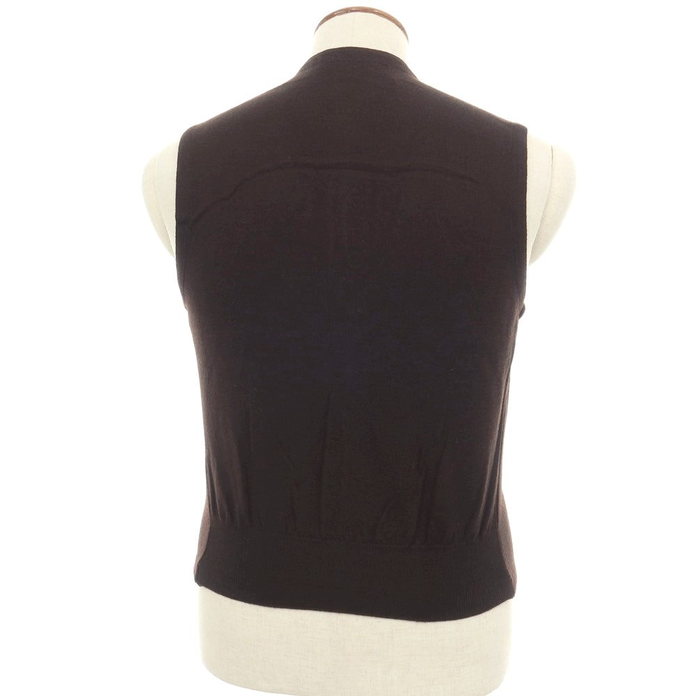 【中古】グランサッソ GRAN SASSO ウール ジレ型 ニットベスト ダークブラウン【サイズ48】【 状態ランクB 】【 メンズ 】