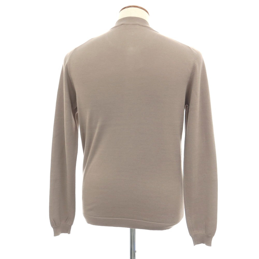 【中古】グランサッソ GRAN SASSO コットン ヘンリーネック プルオーバーニット ベージュ【サイズ46】【 状態ランクA 】【 メンズ 】