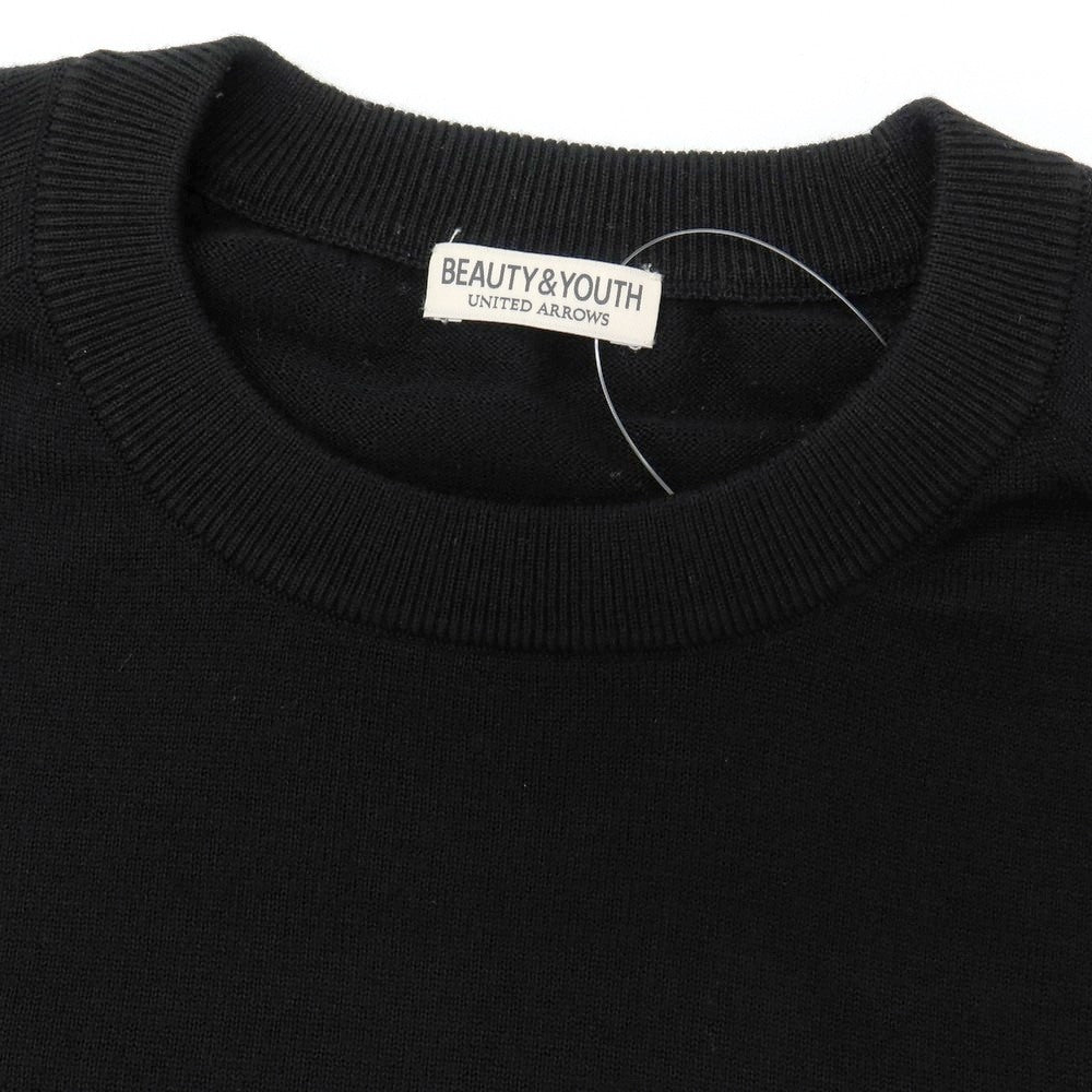 【中古】ビューティアンドユースユナイテッドアローズ BEAUTY&YOUTH UNITED ARROWS ウール クルーネック プルオーバーニット ブラック【サイズL】【 状態ランクA 】【 メンズ 】