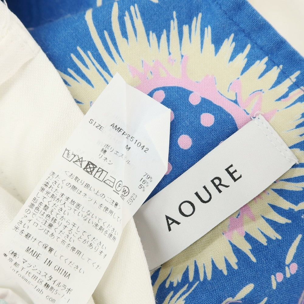 【中古】アウール AOURE ポリエステルコットンリネン イージースラックスパンツ ホワイト【サイズM】【 状態ランクC 】【 メンズ 】