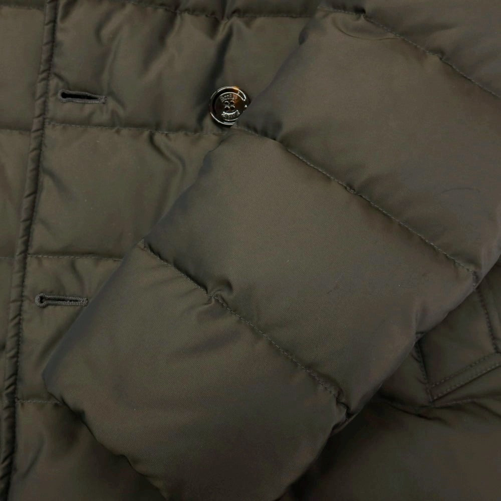 【中古】ムーレー MOORER ACQUA ポリエステル ダブルブレスト ダウンジャケット ダークオリーブグリーン【サイズ42】【 状態ランクC 】【 メンズ 】