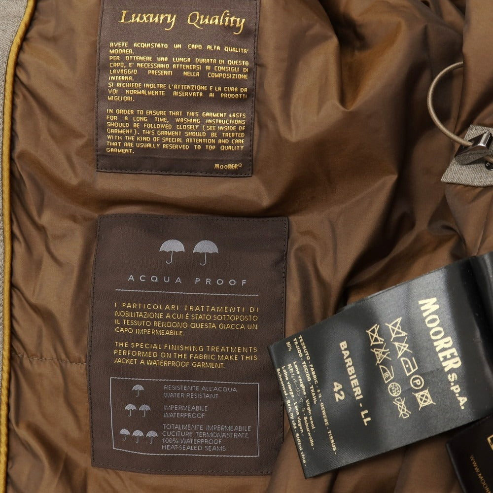 【中古】ムーレー MOORER ACQUA BARBIERI-LL ウールカシミヤポリウレタン ダウンコート ダークグレージュ系【サイズ42】【 状態ランクA 】【 メンズ 】