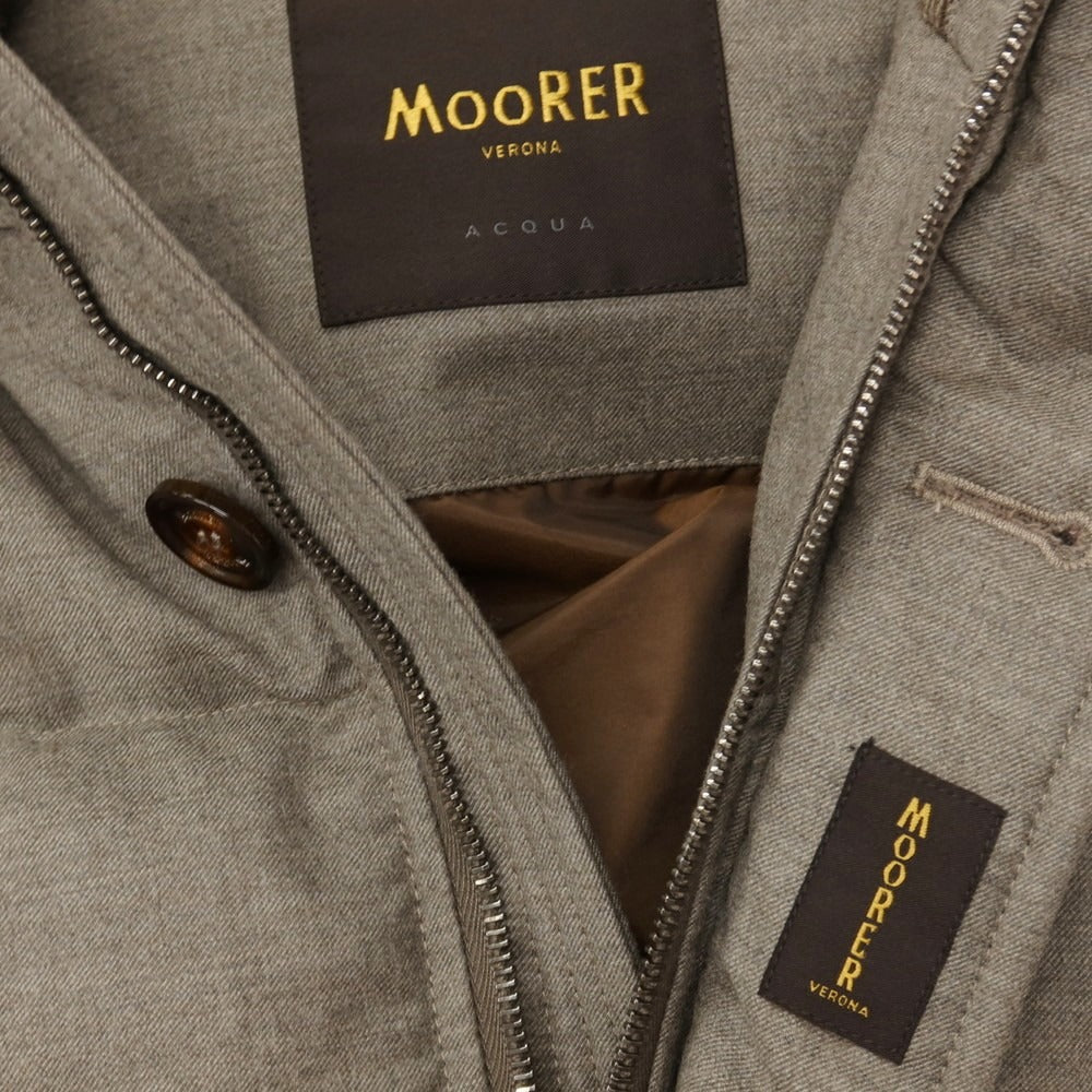 【中古】ムーレー MOORER ACQUA BARBIERI-LL ウールカシミヤポリウレタン ダウンコート ダークグレージュ系【サイズ42】【 状態ランクA 】【 メンズ 】