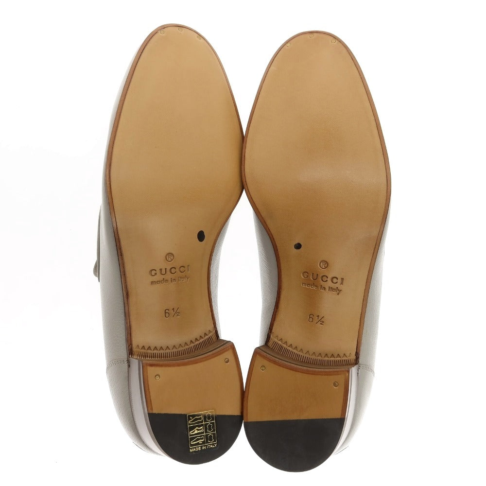 【中古】【未使用】グッチ GUCCI 6555790G0P0 シェリーライン レザー ローファー ライトグレー【サイズ6 1/2】【 状態ランクS 】【 メンズ 】